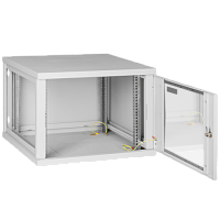 Серверный шкаф настенный TLK 19", 9U, стеклянная дверь, Ш600хВ436хГ350, 1 пара монтажных направляющи