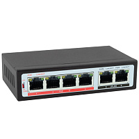 Коммутатор 6 портов 10/100 Мбит/с 4 PoE (ПОЕ)  78 Вт NM-4P+2UPдля видеонаблюдения