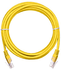 Коммутационный шнур NETLAN U/UTP 4 пары, Кат.5е, желтый, 0.5м
